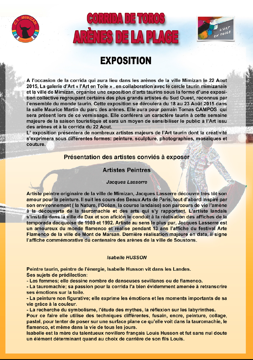 Dossier de presse expo mimizan 2015